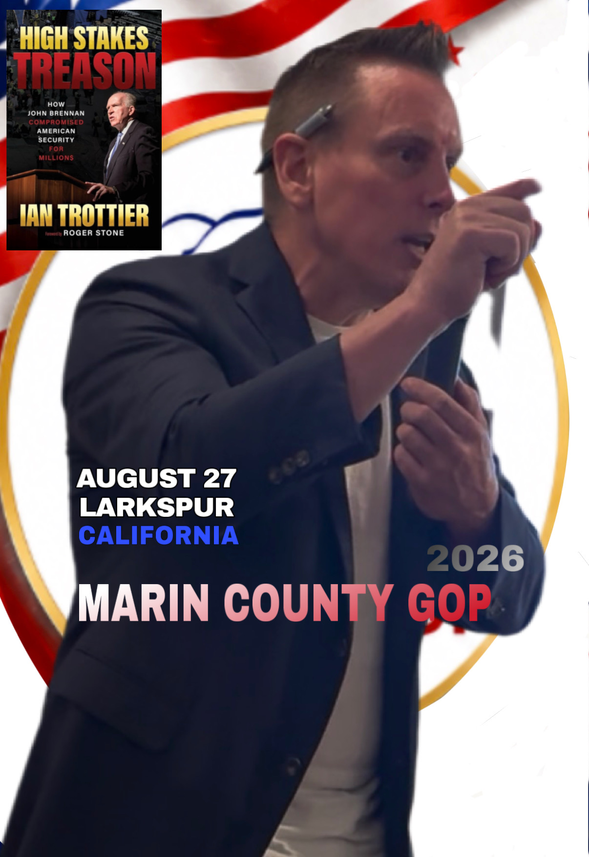 Ian Trottier speaking at a High Stakes Treason event
