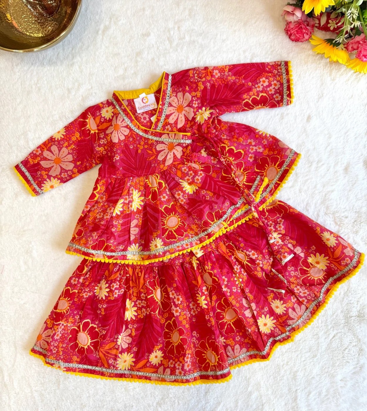 Baby Pink Ghagra Choli, a pink baby lehenga set