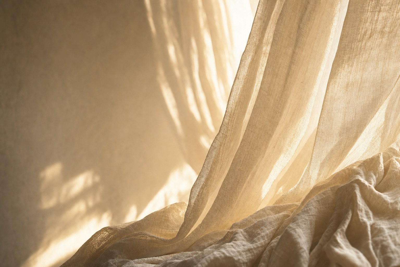 Ivory fabric in warm light