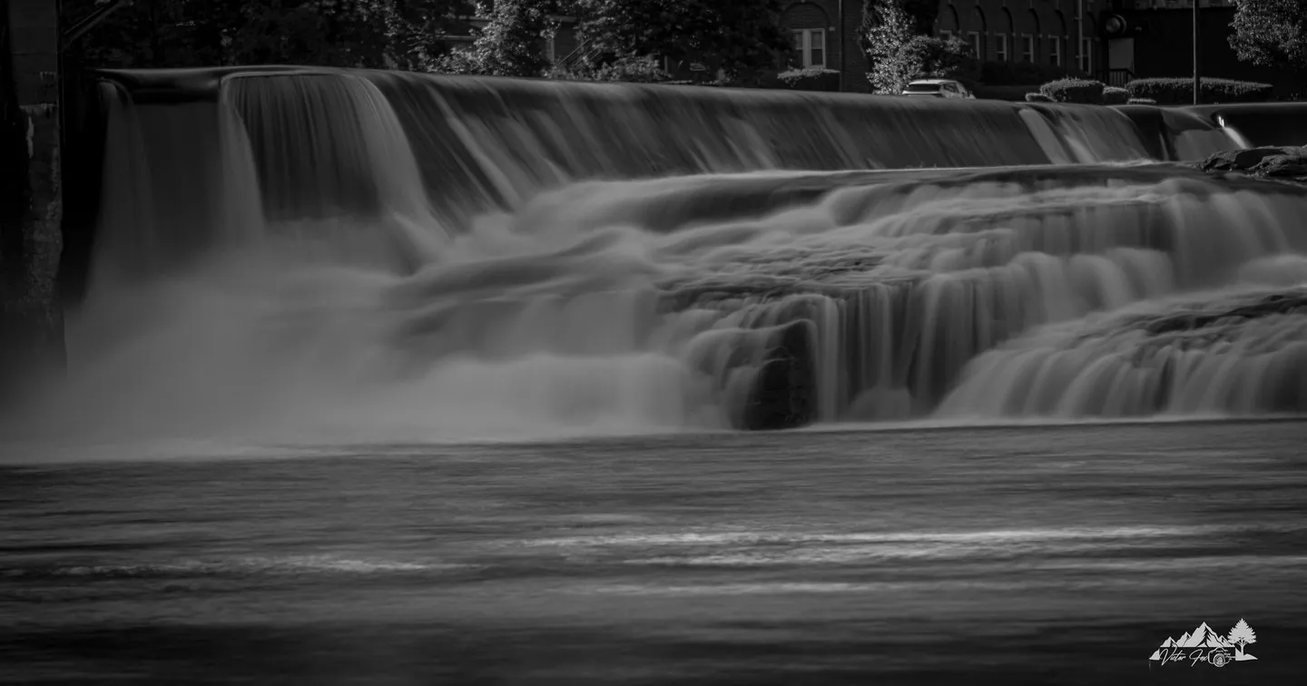 Black and White Waterfall Photograph