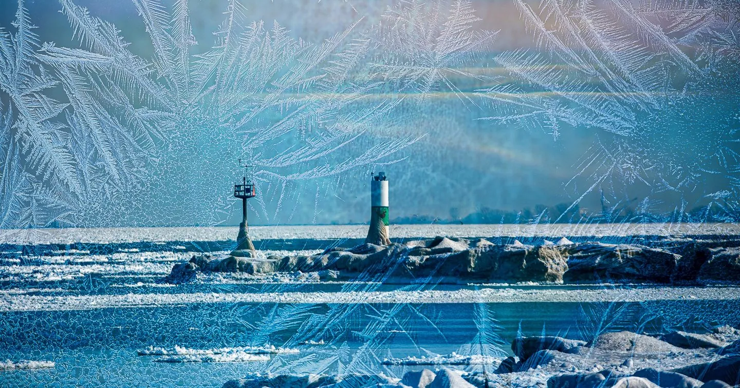 Winter Coastal Scene Framed Art