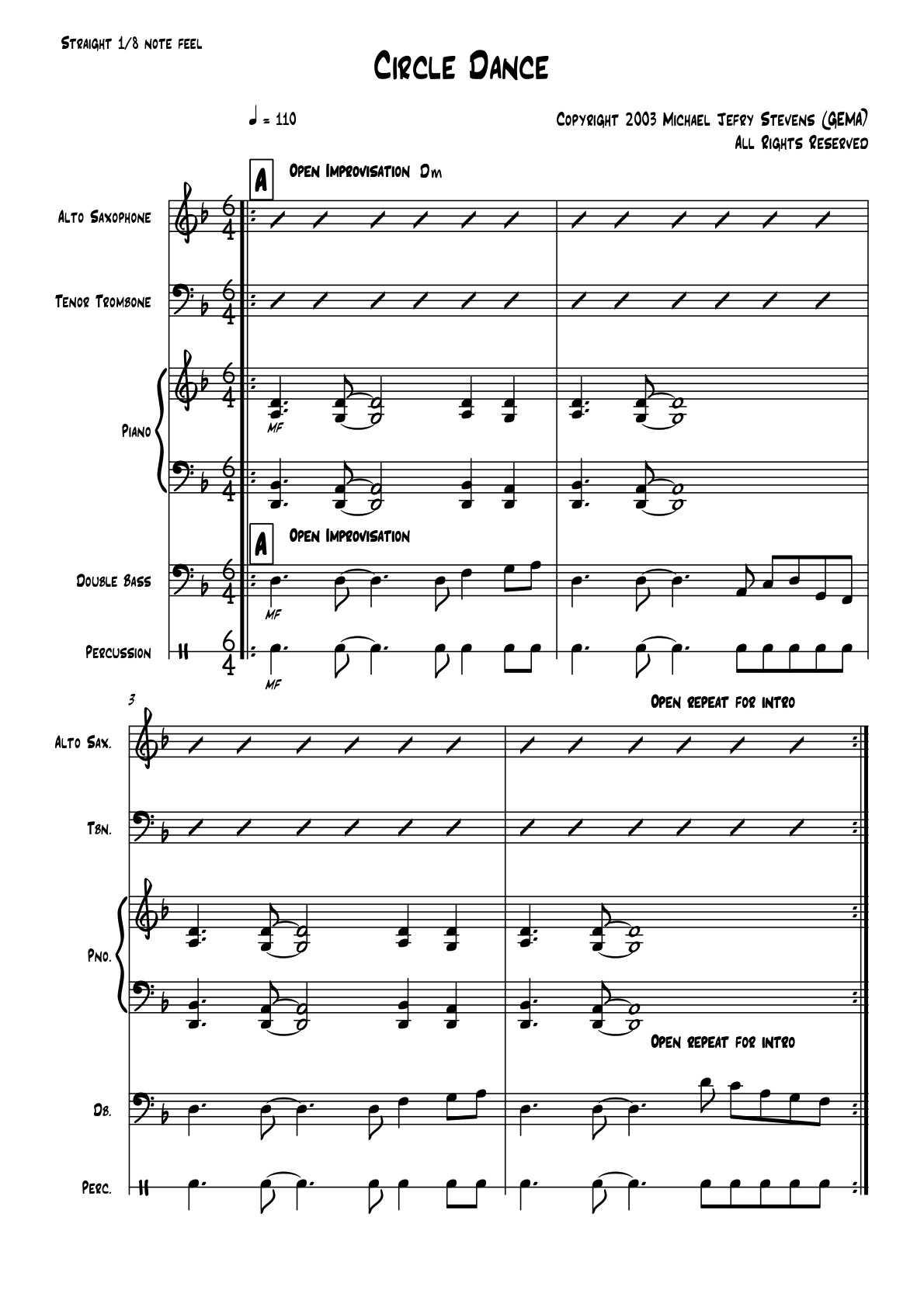 First page sample for Circle Dance