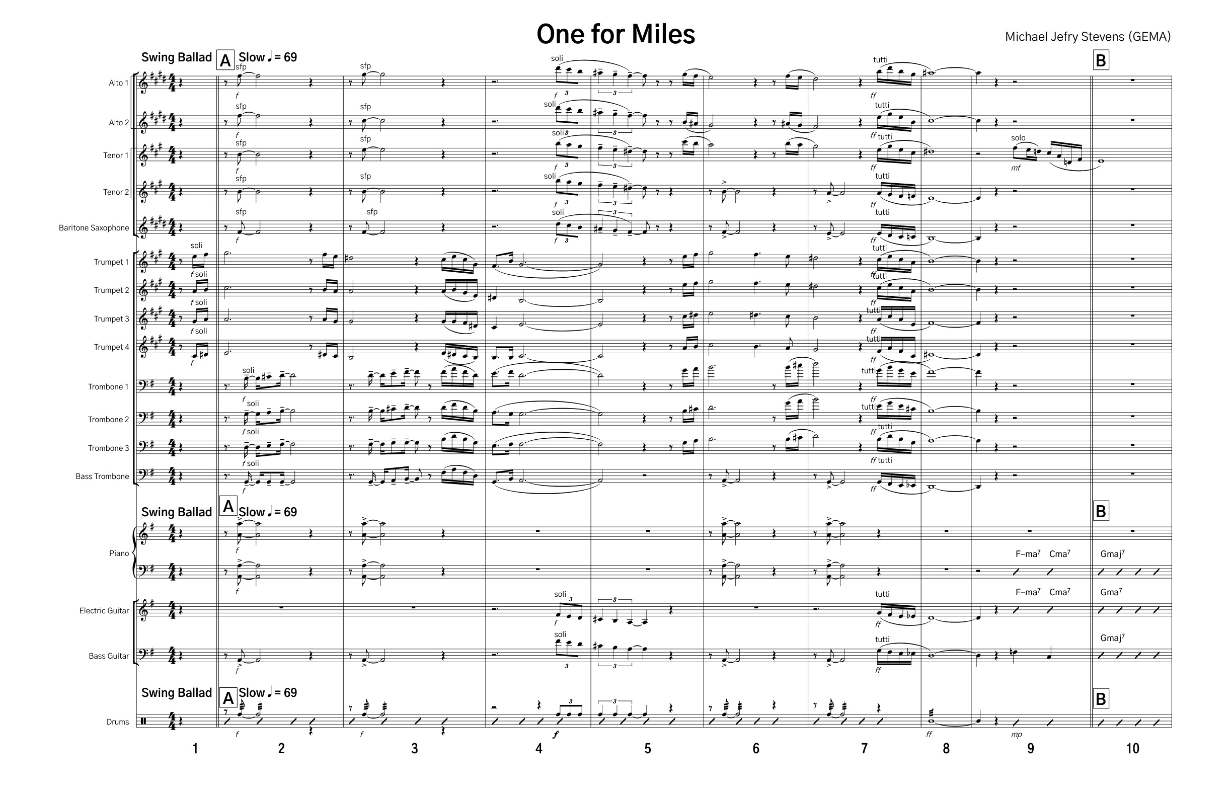 First page sample for One for Miles