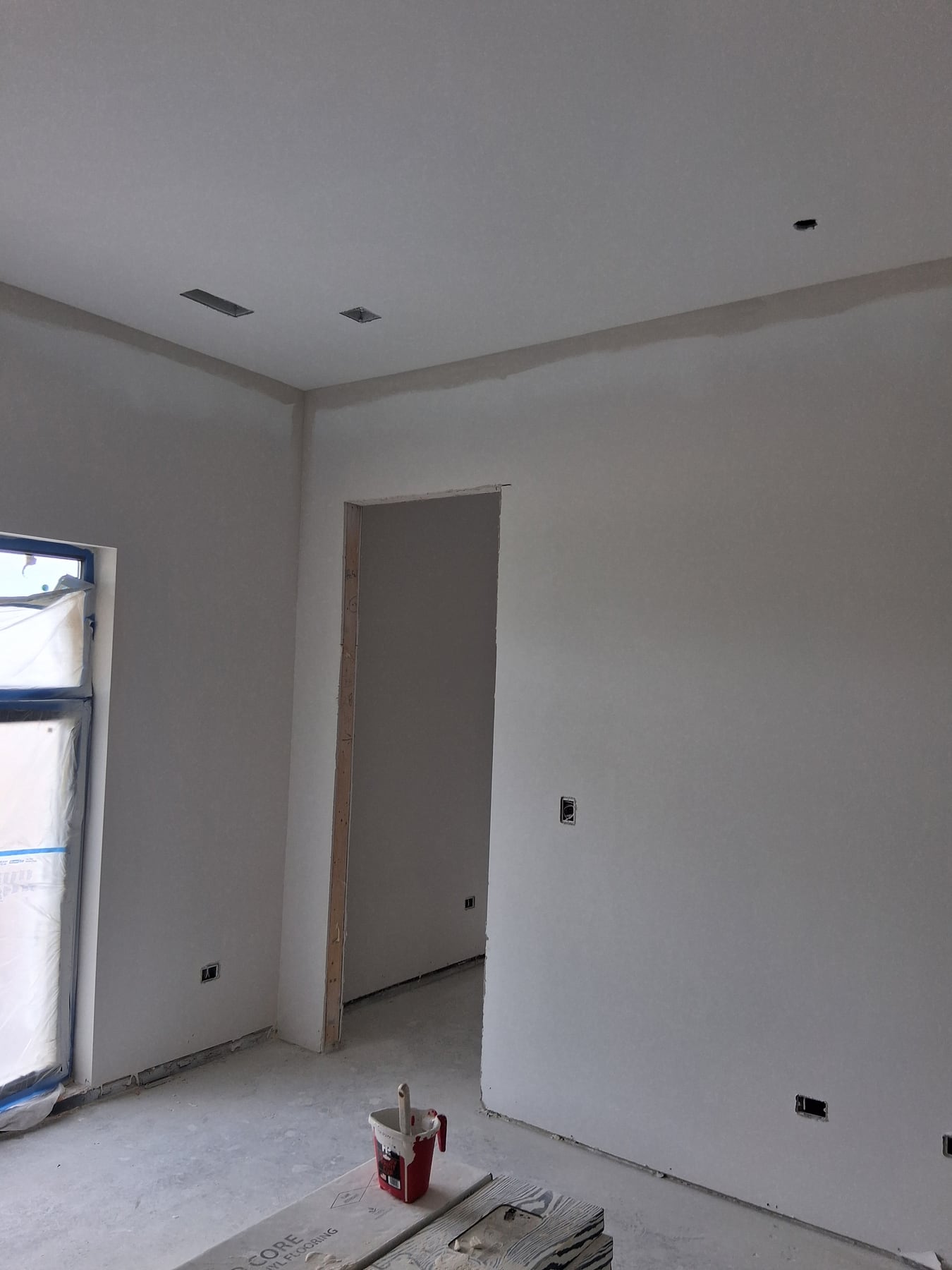 New apartment interior with freshly finished walls