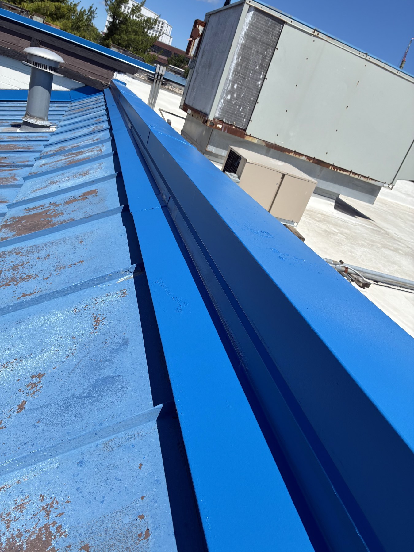 Ladder access for commercial roof preparation