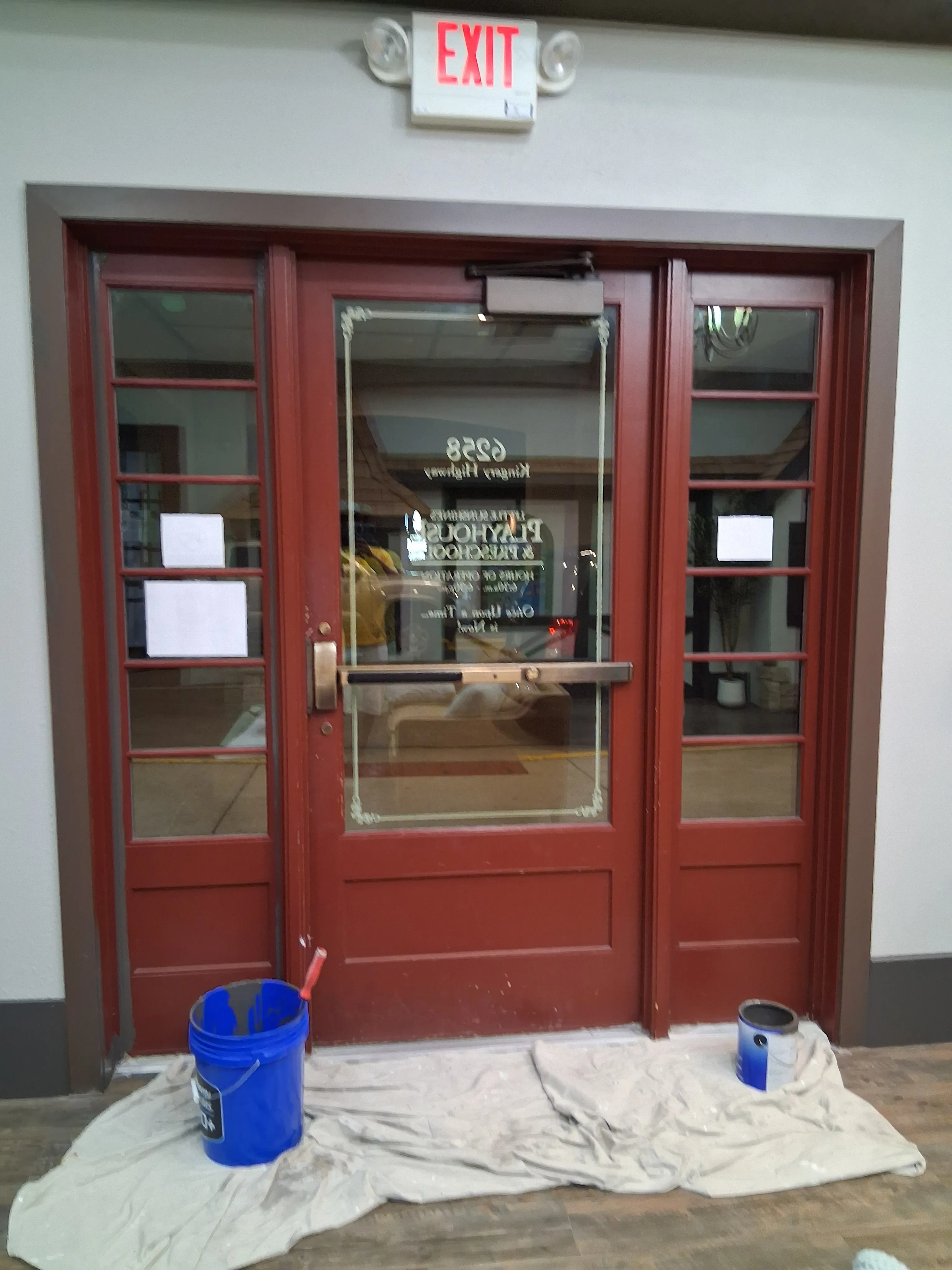Commercial Door & Frame Repaint before repainting