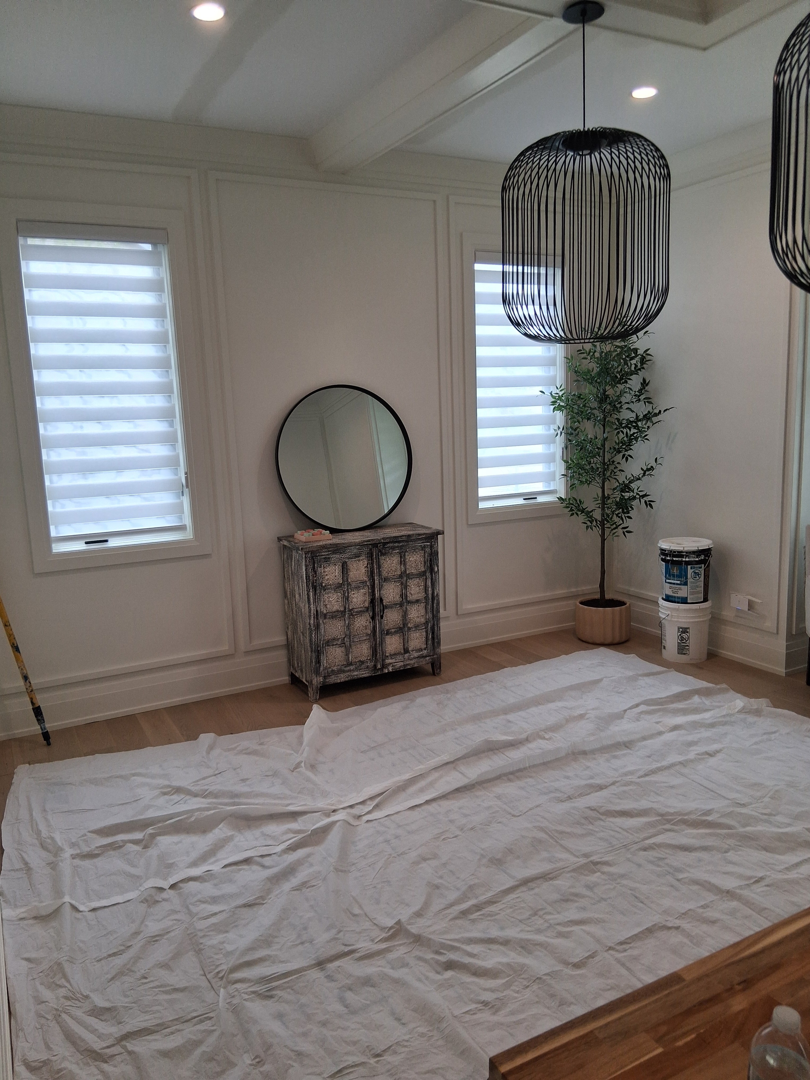 Detailed interior wall panels and trim