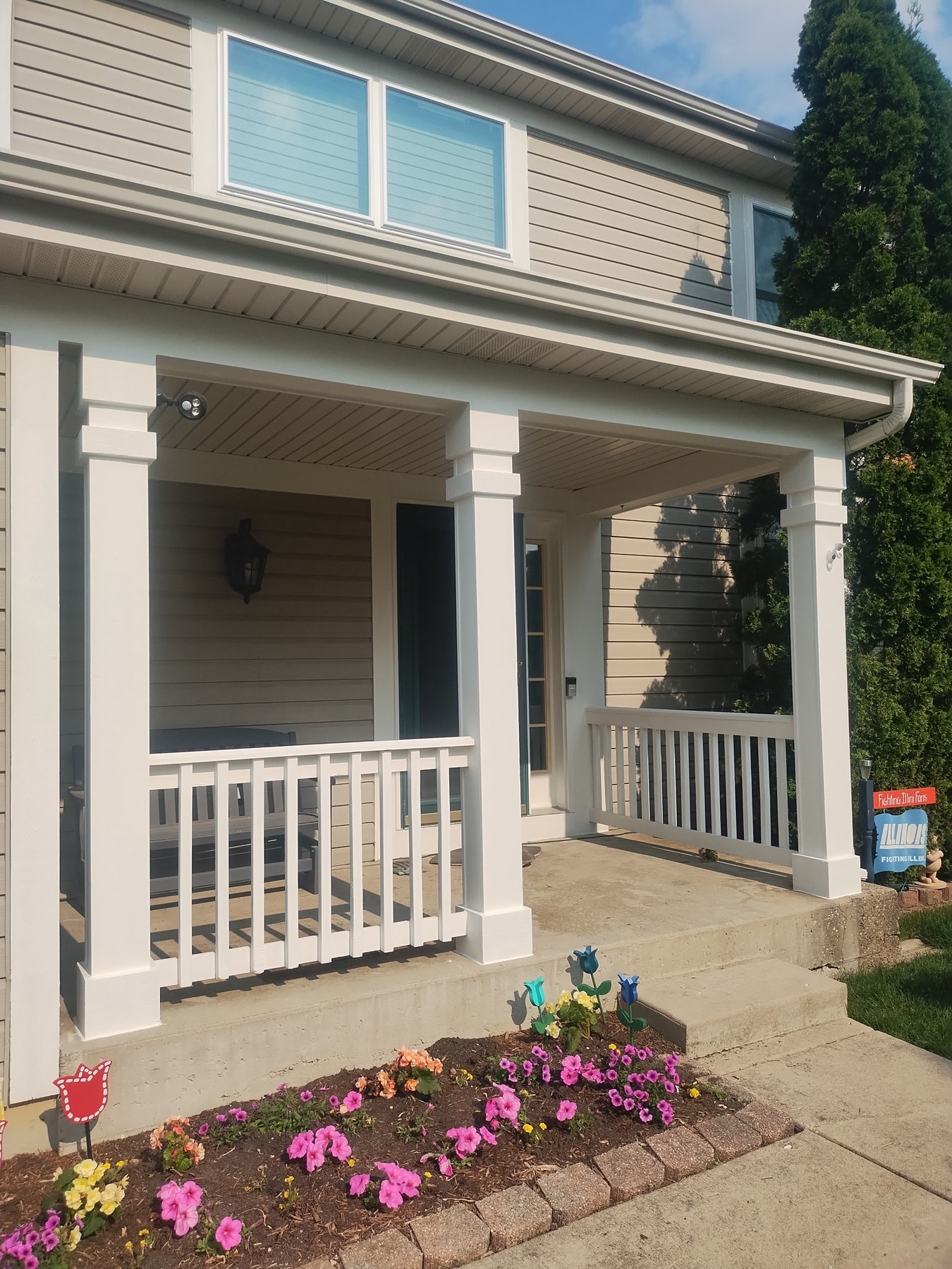 Freshly painted front-entry trim