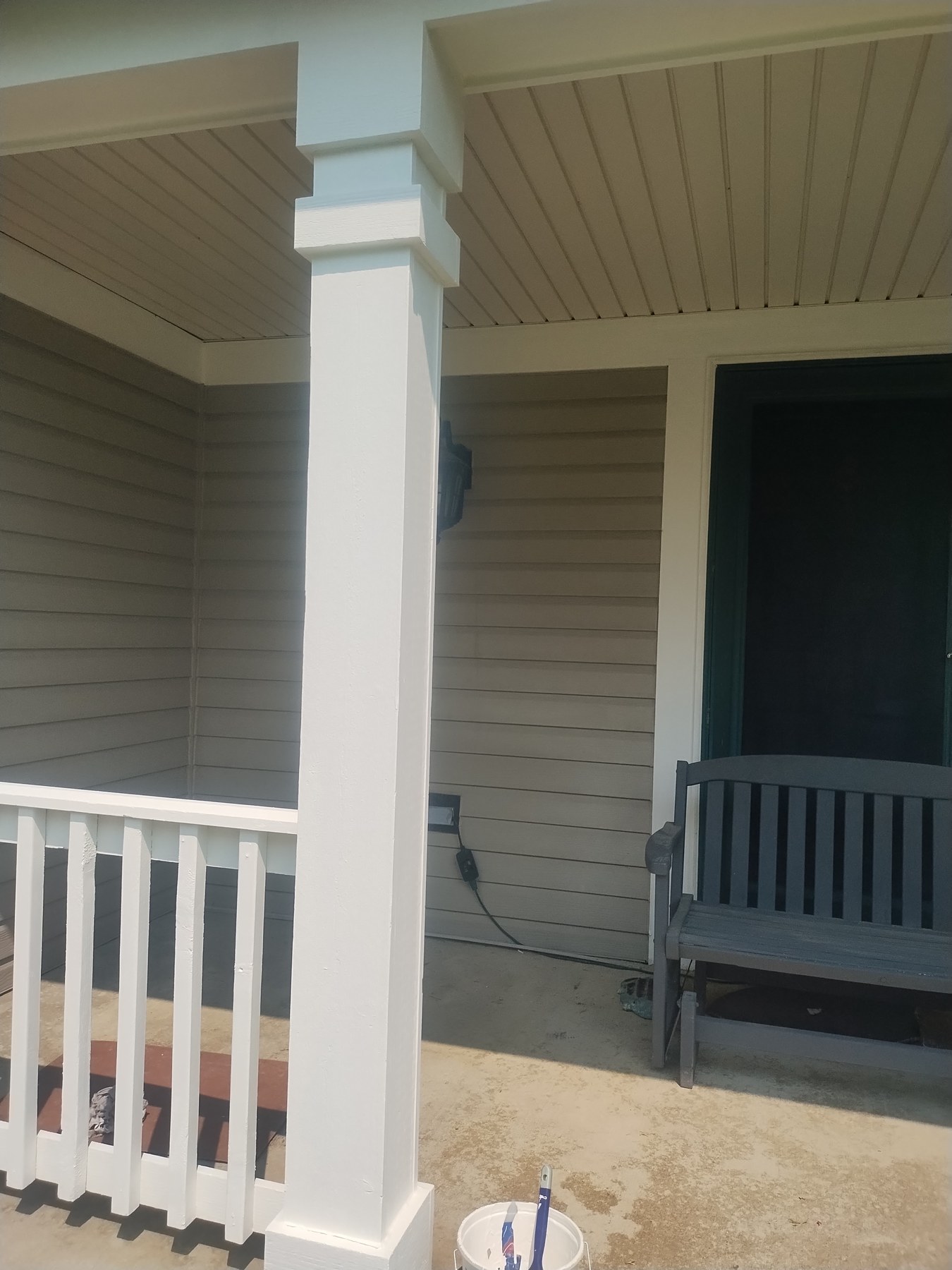 Completed exterior porch column and trim