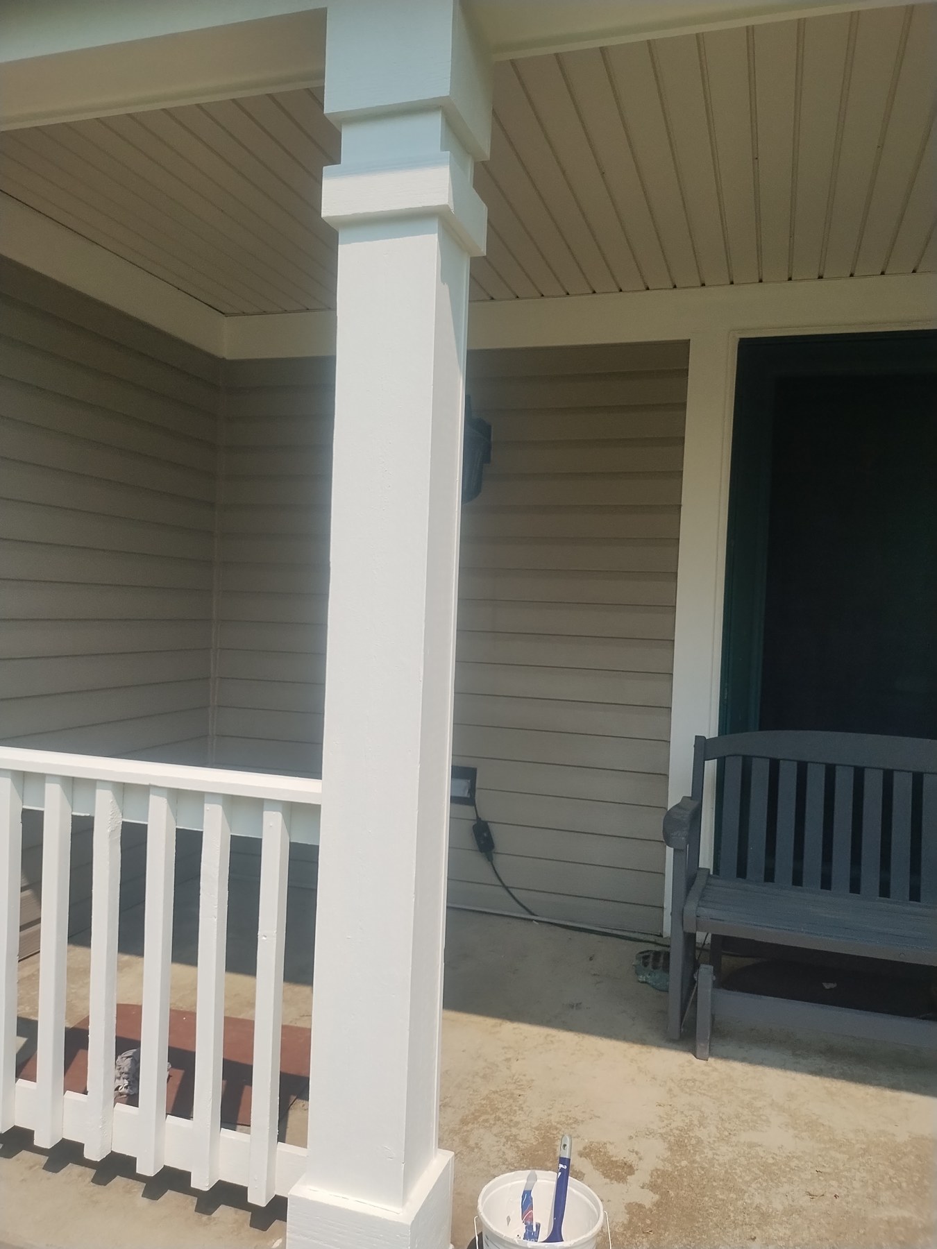 Completed porch column finish detail