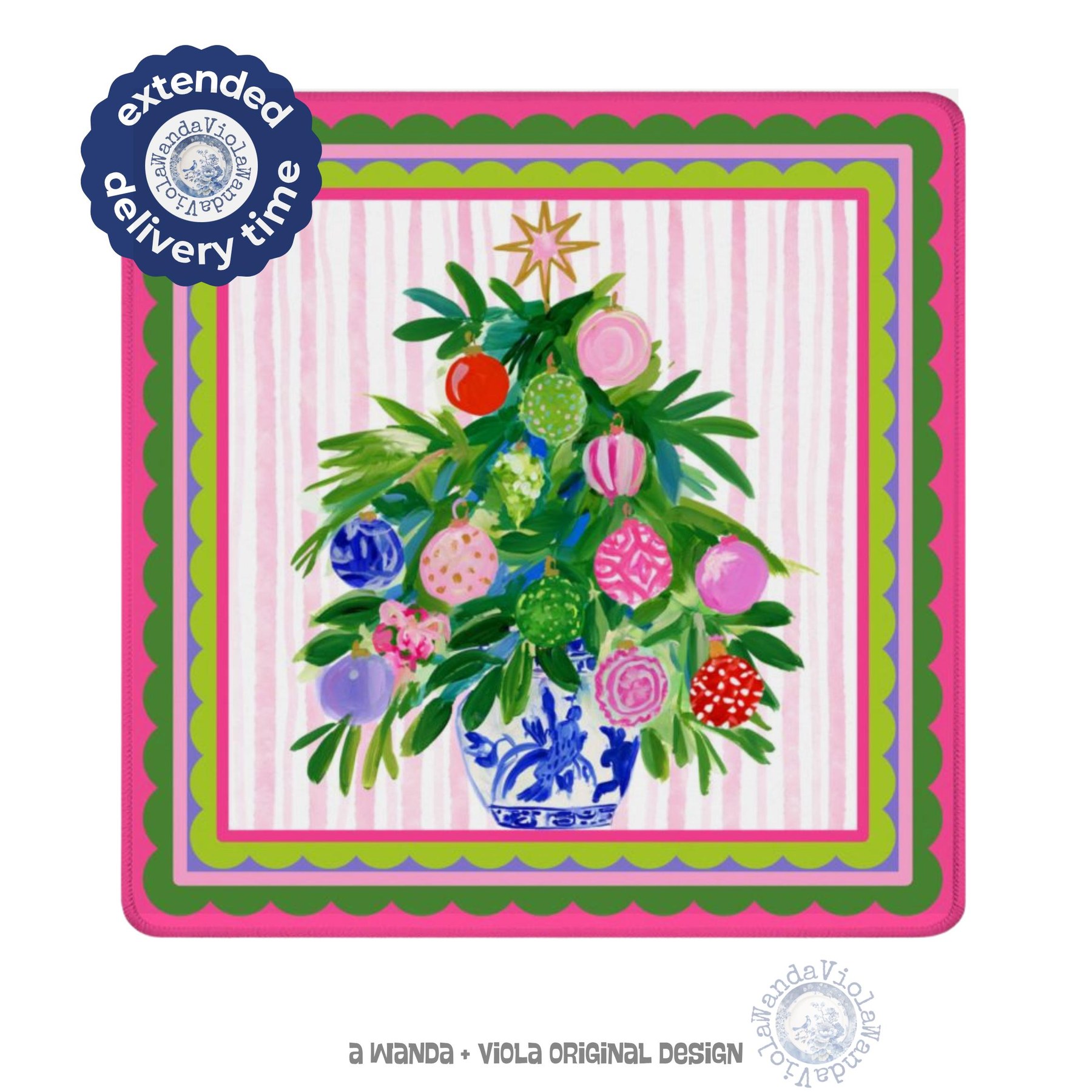 Mahjong Chinoiserie Christmas Tree Game Mat