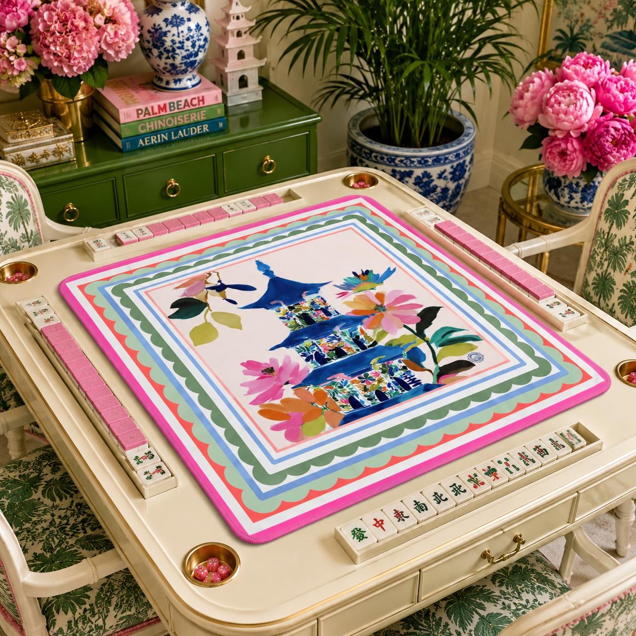 Mahjong Chinoiserie Pagoda Game Mat, view 2
