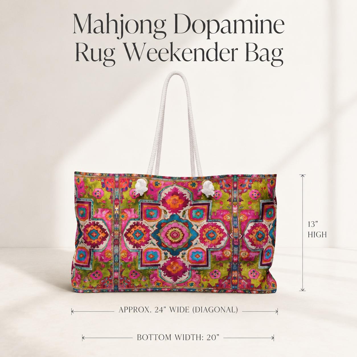 Mahjong Dopamine Rug Weekender Bag, view 7