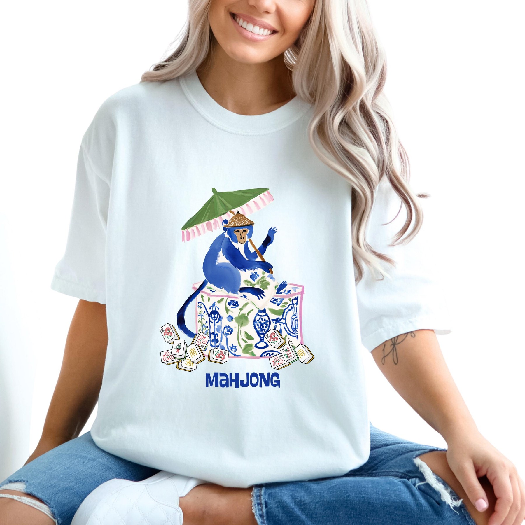 Mahjong Chinoiserie Monkey Comfort Colors™ T-Shirt