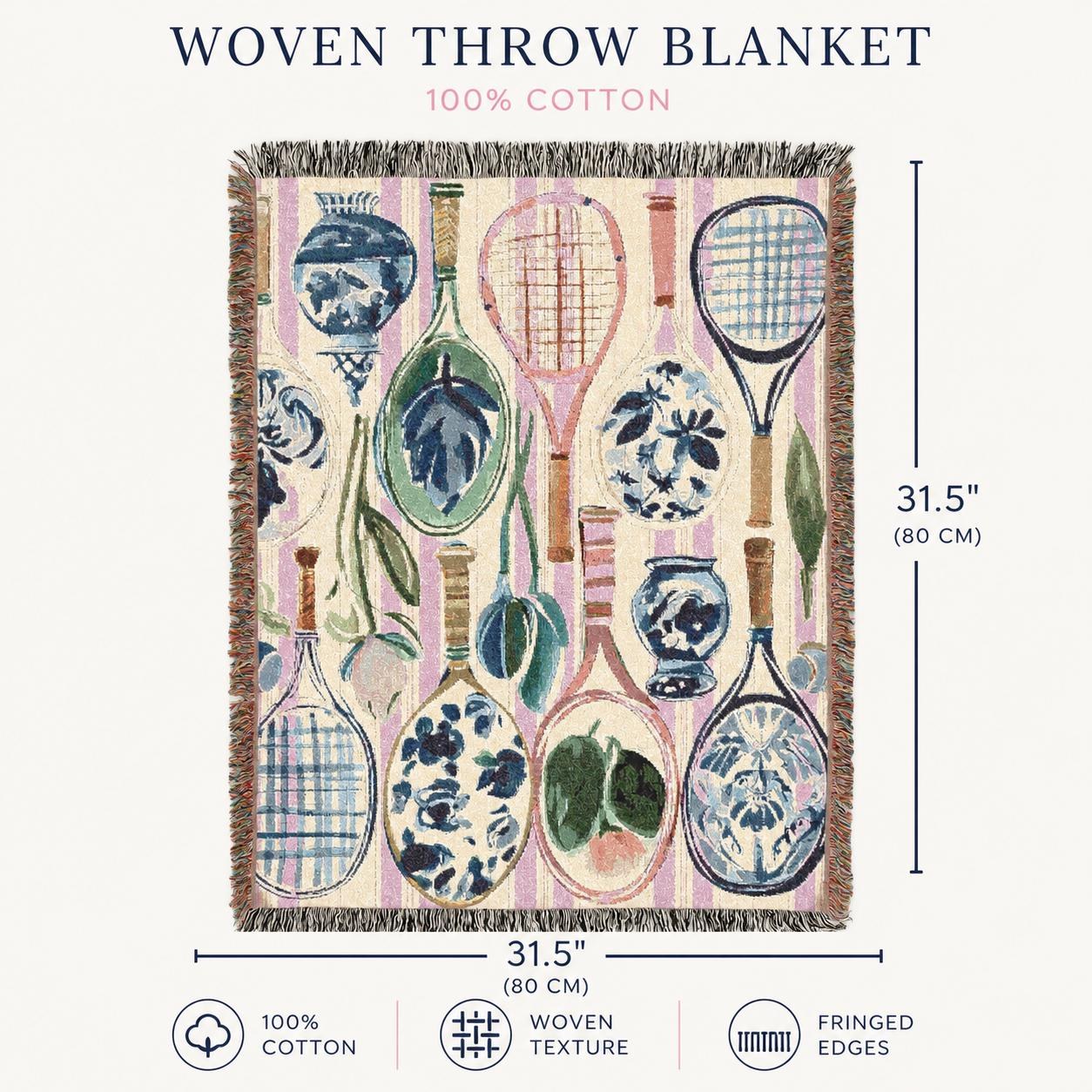 Chinoiserie Tennis Woven Throw Blanket, view 6