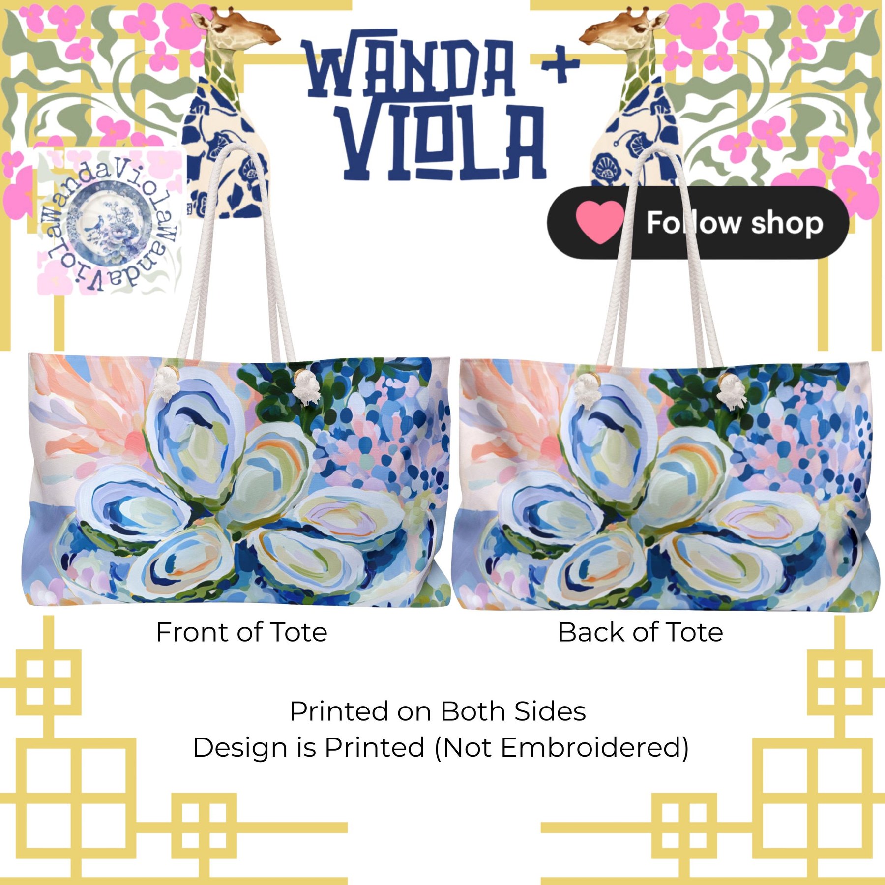 Mahjong Oyster Weekender Bag, view 5