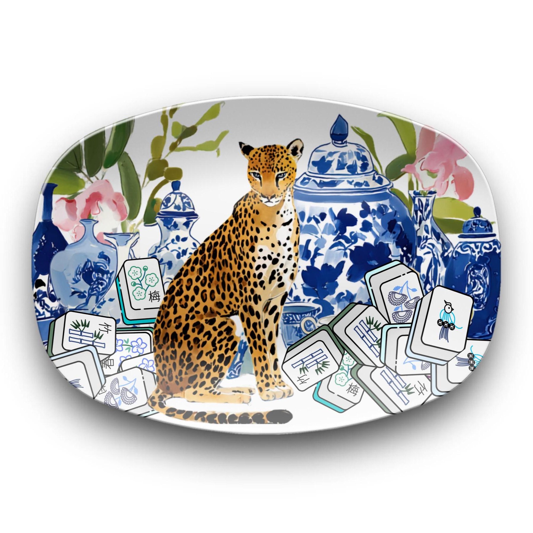 Mahjong Chinoiserie Cheetah Platter, view 2