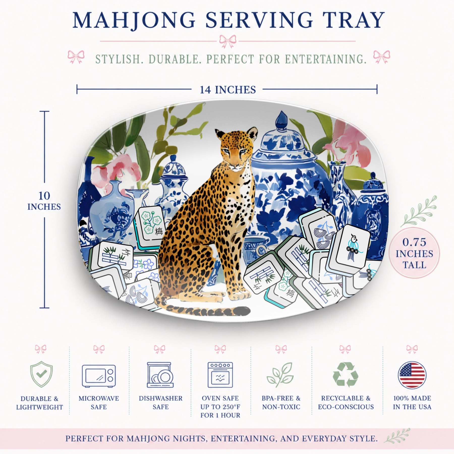 Mahjong Chinoiserie Cheetah Platter, view 3