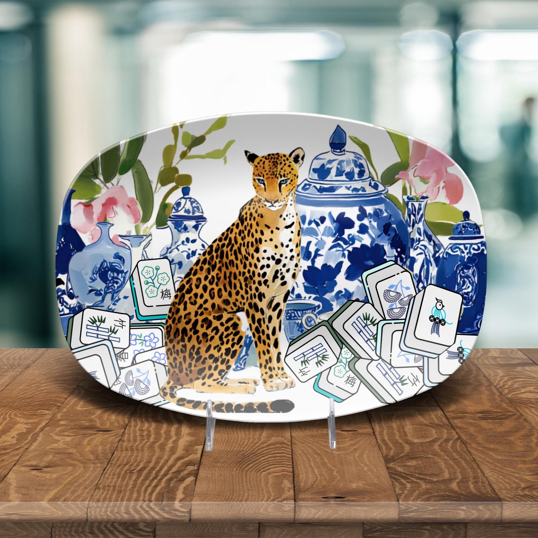 Mahjong Chinoiserie Cheetah Platter, view 4