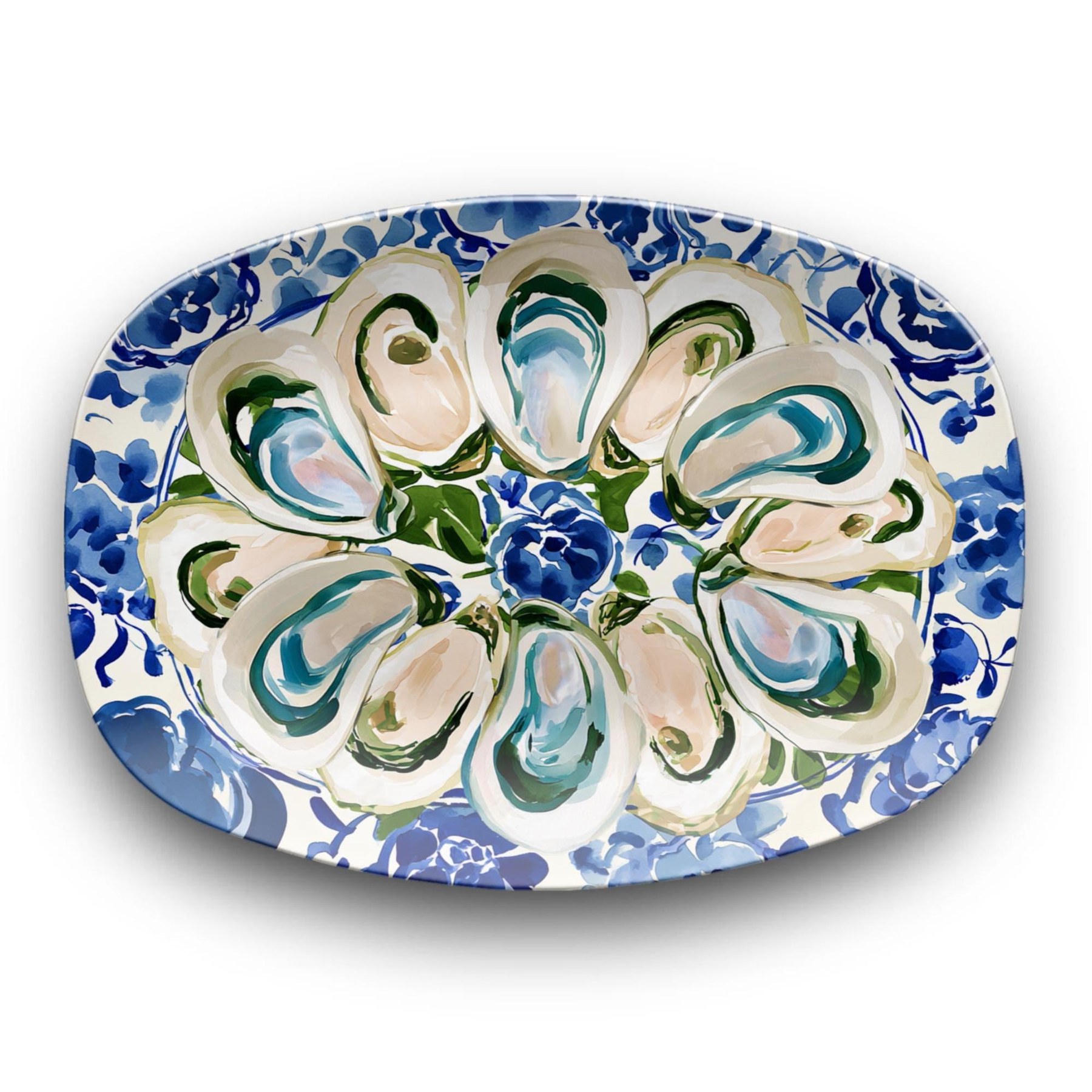 Oyster Blue and White Serving Platter