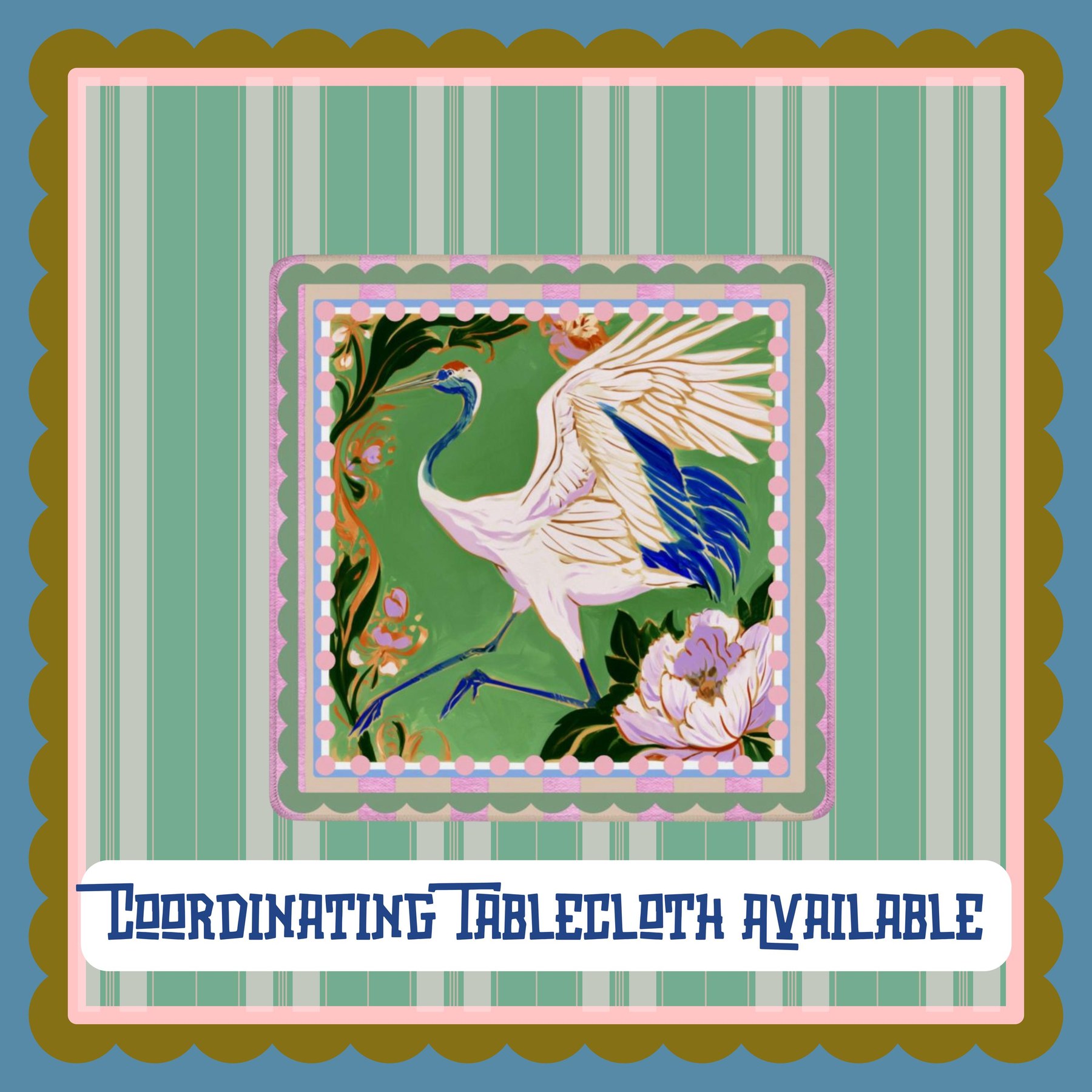Mahjong Red-Crowned Crane Game Mat, view 8