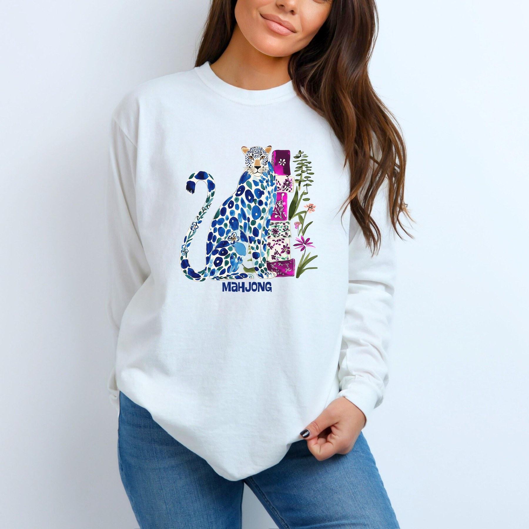 Mahjong Cheetah Comfort Colors™ Long Sleeve T-Shirt, view 2