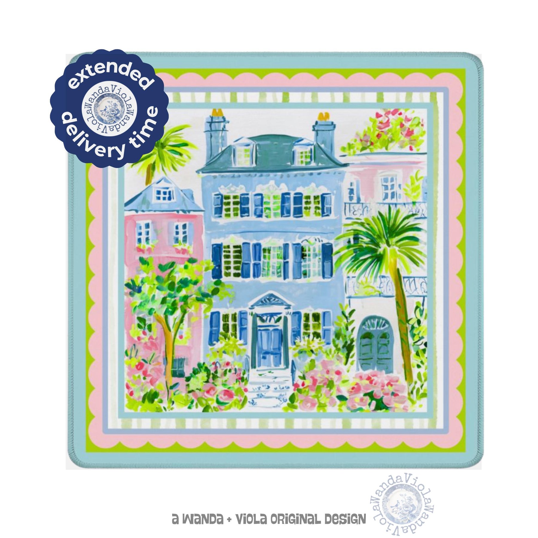 Mahjong Rainbow Row Watercolor Game Mat