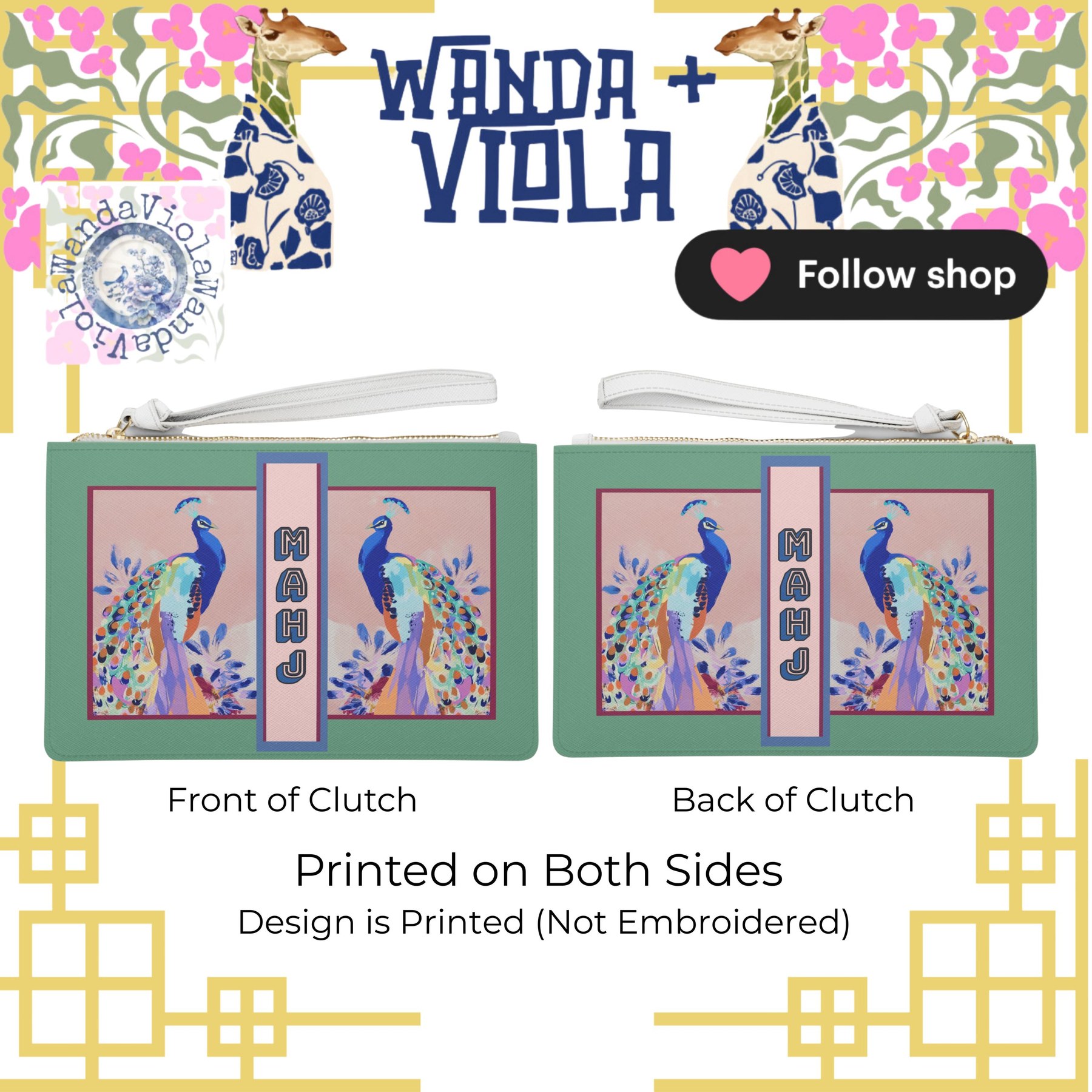 Mahjong Peacocks Card Holder, view 2