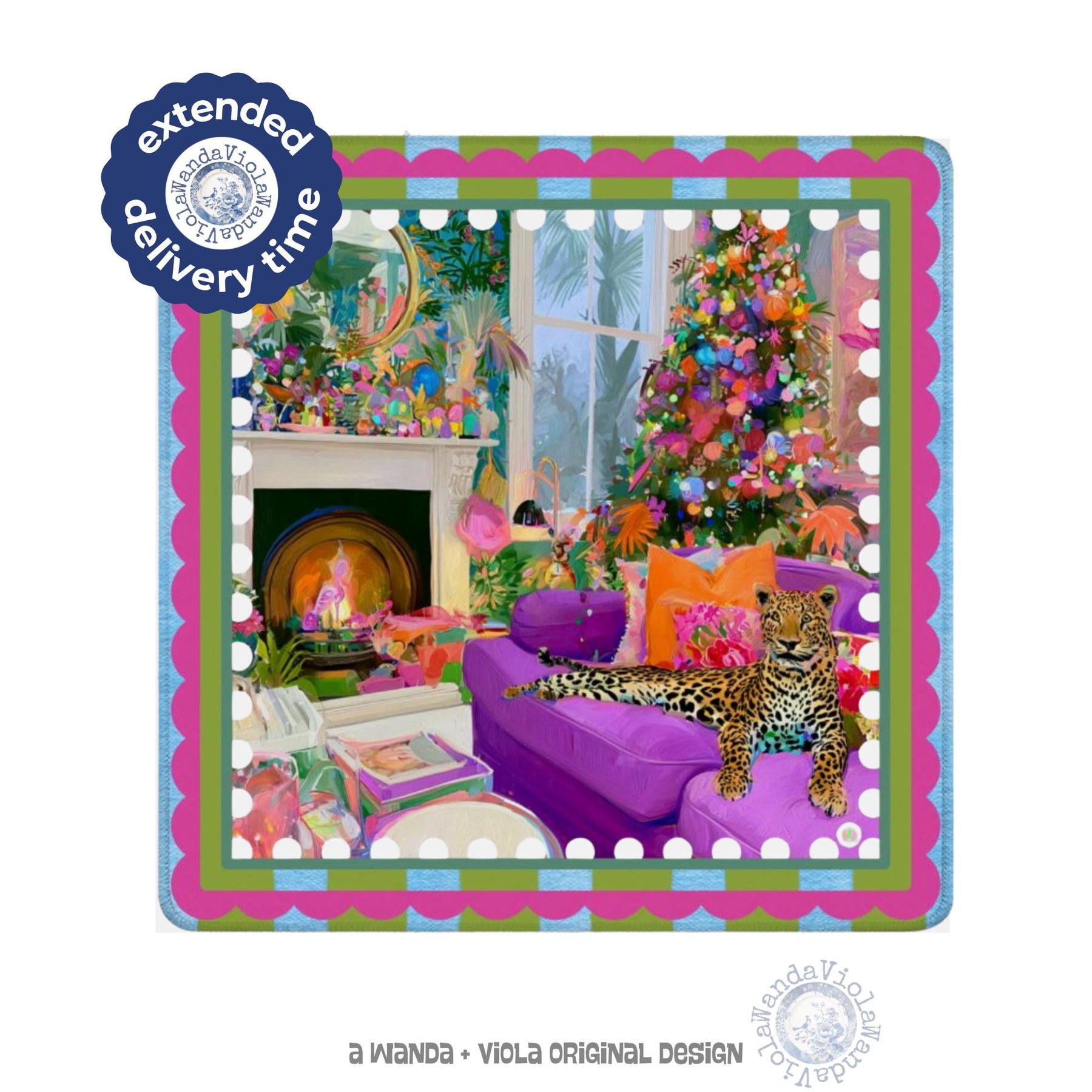 Mahjong Christmas Leopard Game Mat