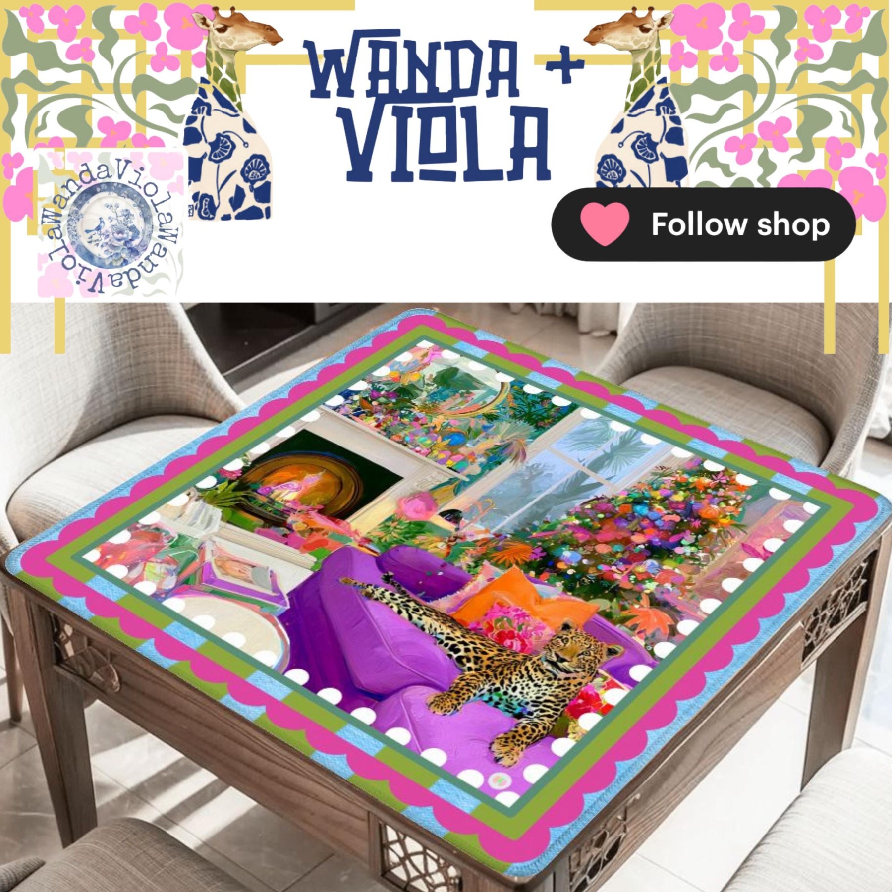 Mahjong Christmas Leopard Game Mat, view 4
