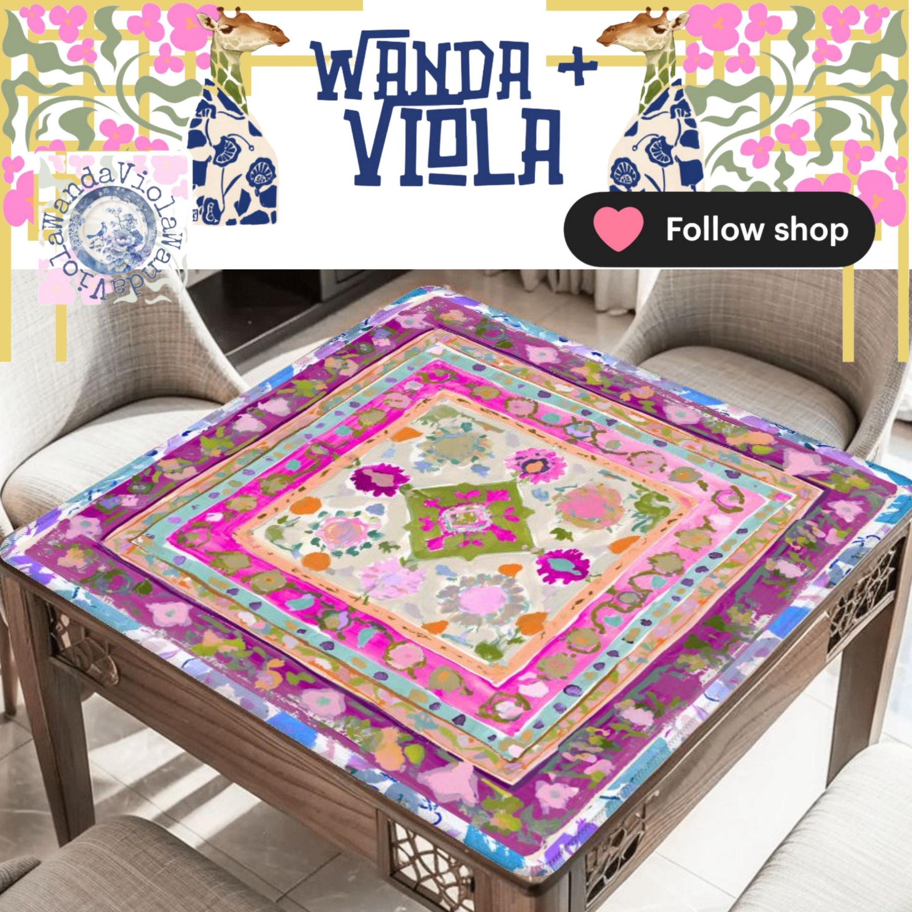 Mahjong Boho Rug Game Mat, view 4