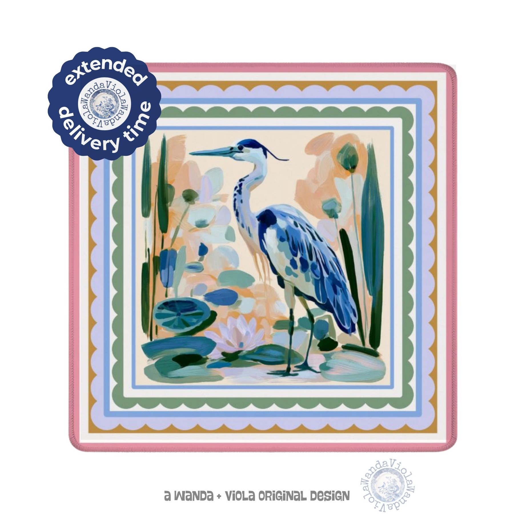 Mahjong Blue Heron Game Mat