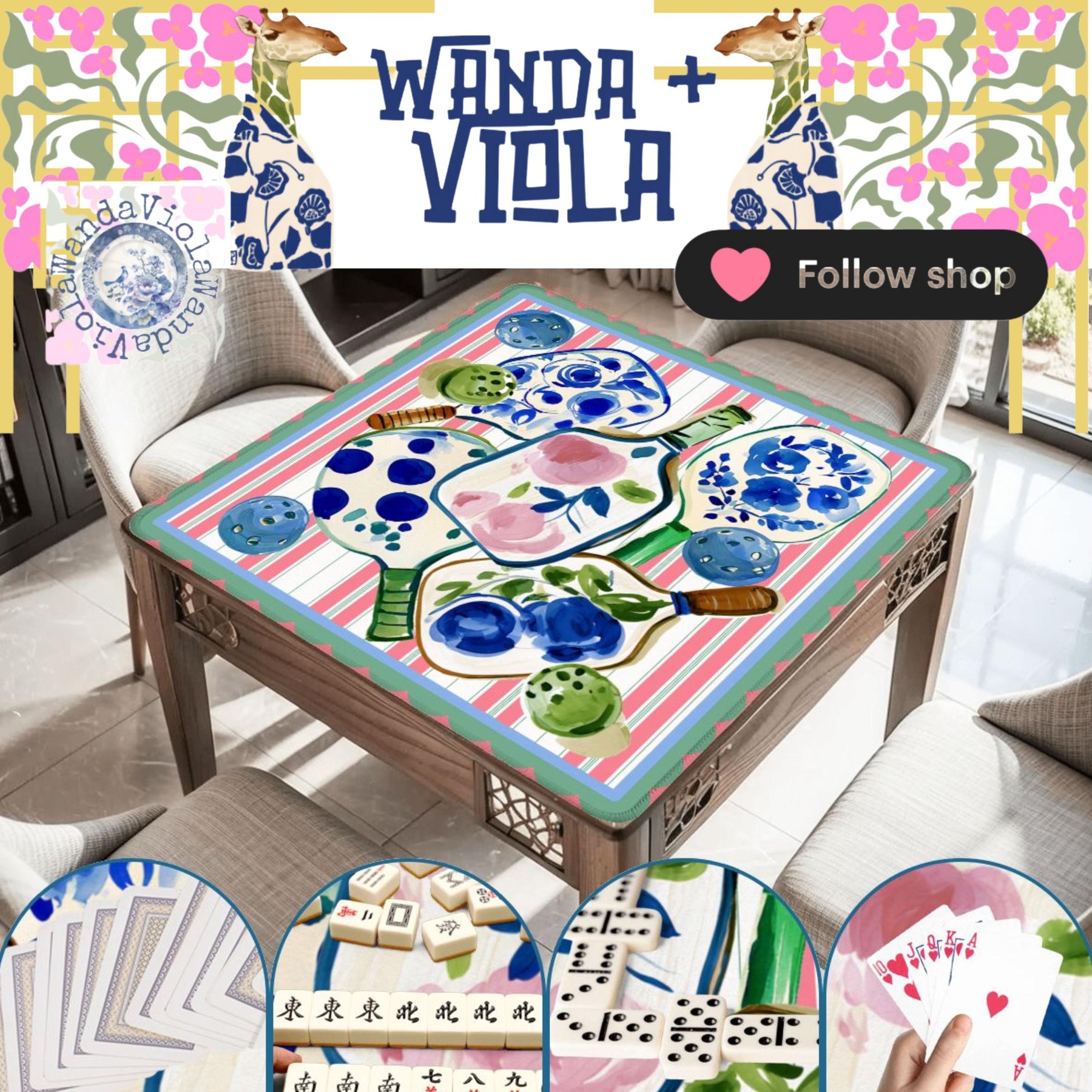 Mahjong Pickleball Game Mat, view 4