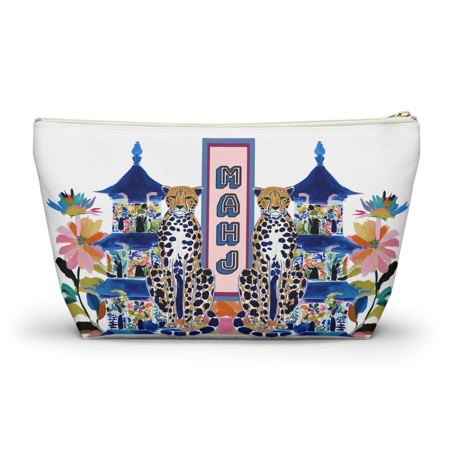 Mahjong Chinoiserie Cheetah w/ Pagoda Tile Bag, view 10