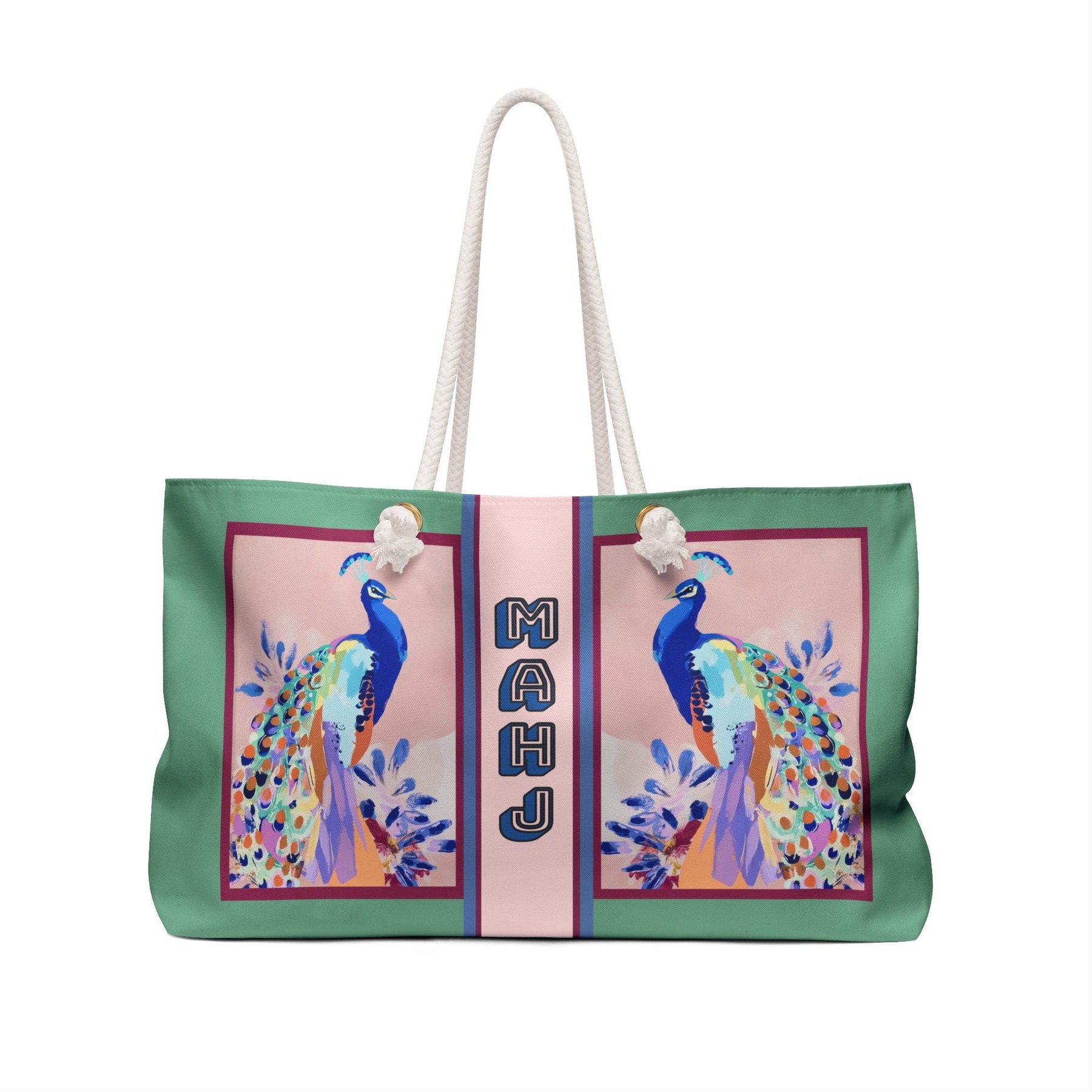 Mahjong Peacocks Tote Bag, view 4