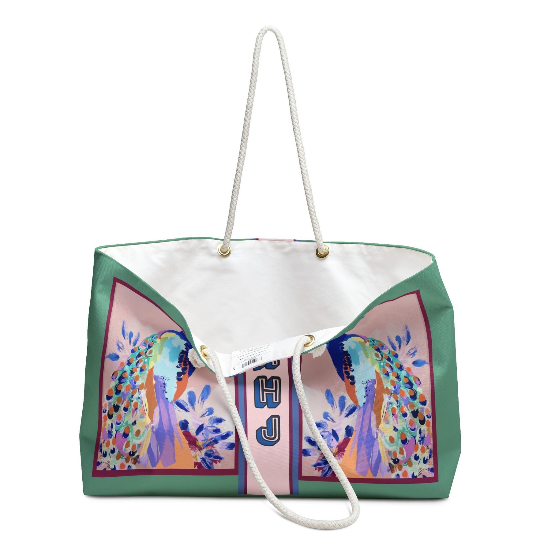 Mahjong Peacocks Tote Bag, view 5