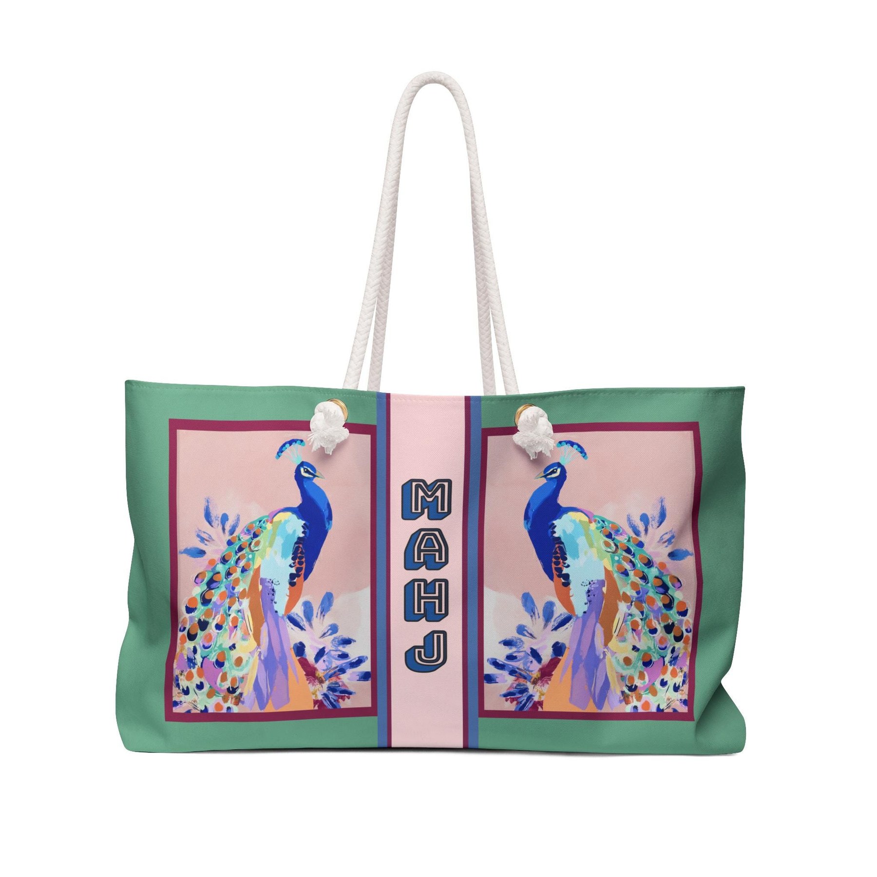 Mahjong Peacocks Tote Bag, view 8
