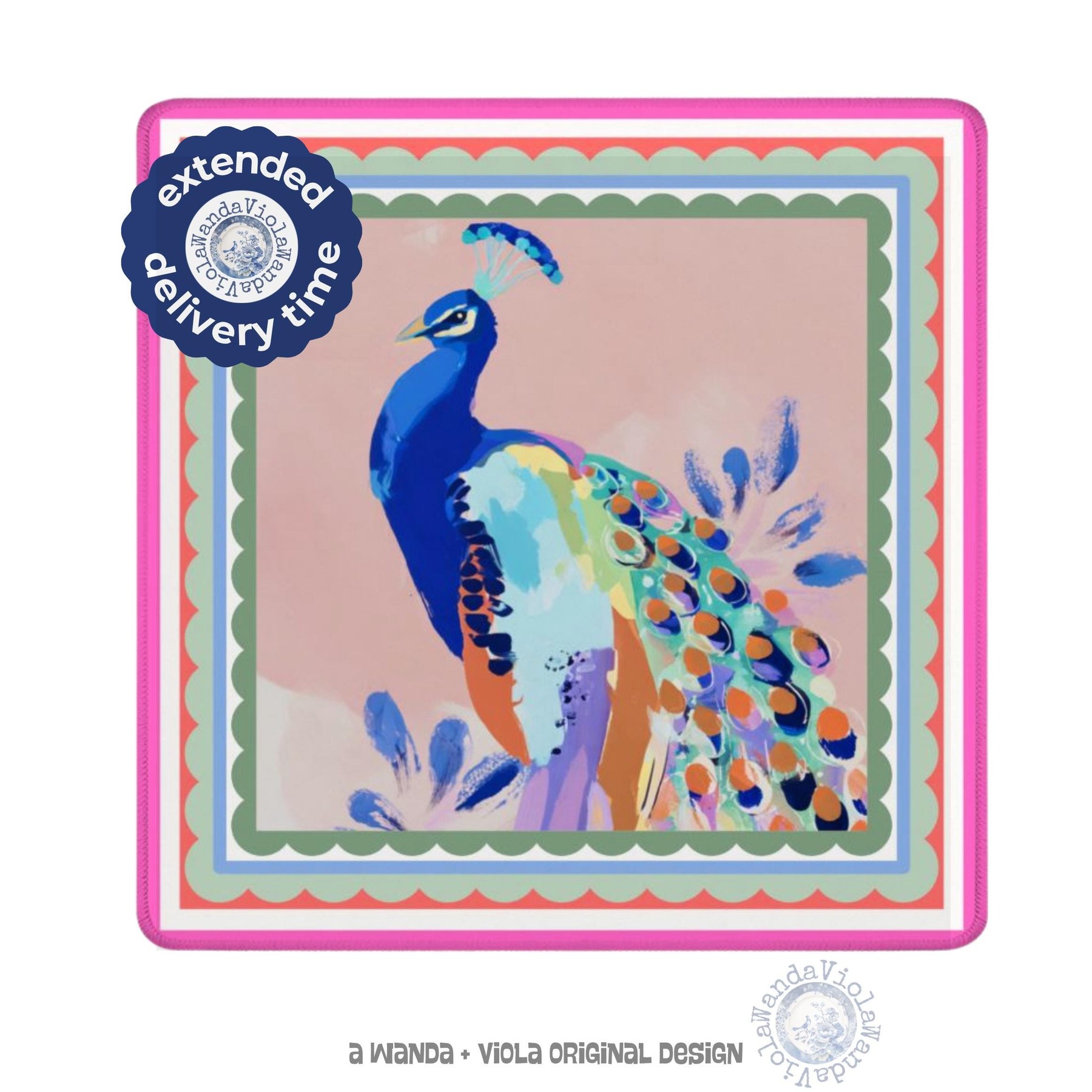 Mahjong Chinoiserie Peacock Game Mat