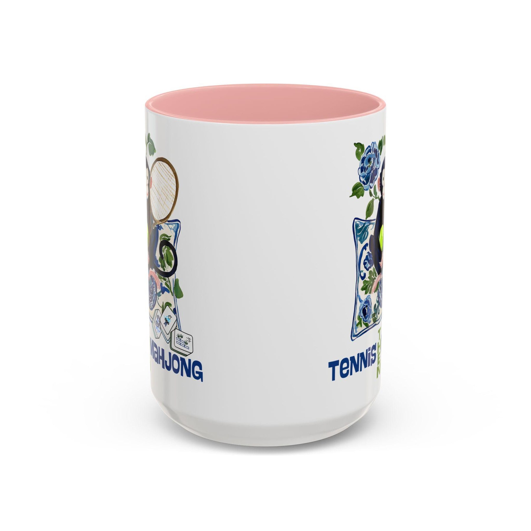 Mahjong Monkey "Tennis Then Mahjong" 15oz Mug, view 8