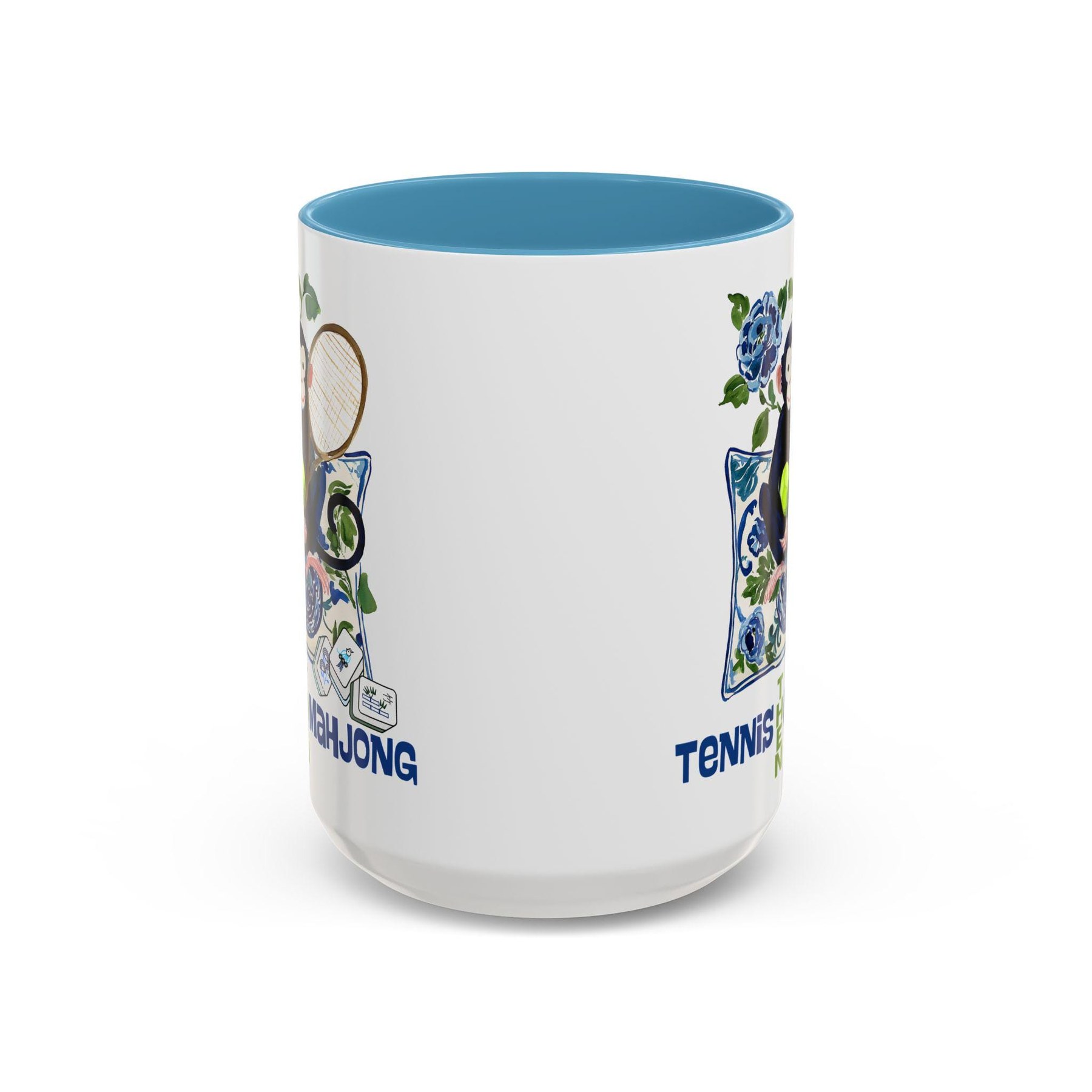 Mahjong Monkey "Tennis Then Mahjong" 15oz Mug, view 12