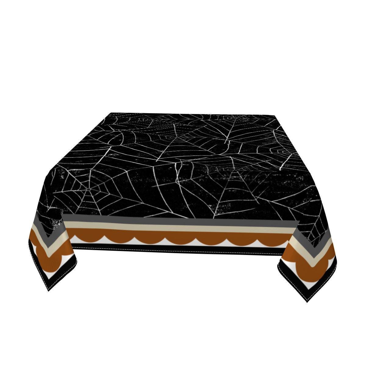 Mahjong Halloween Spiderwebs Tablecloth, view 3