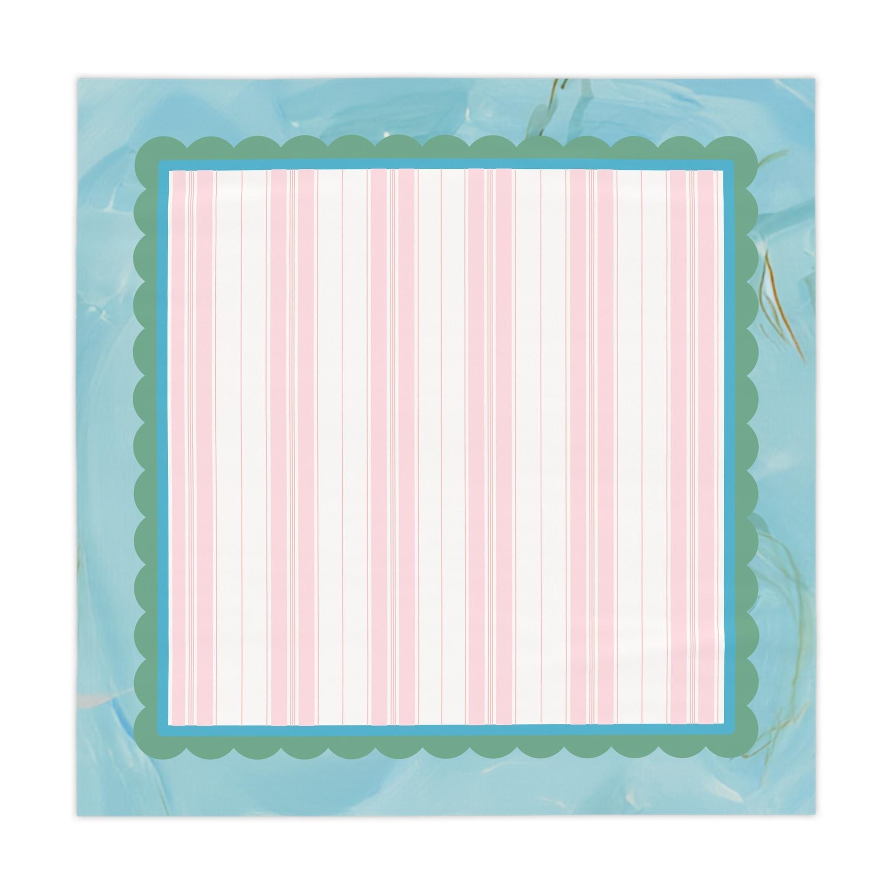 Mahjong Pink Stripe w/ Water Tablecloth