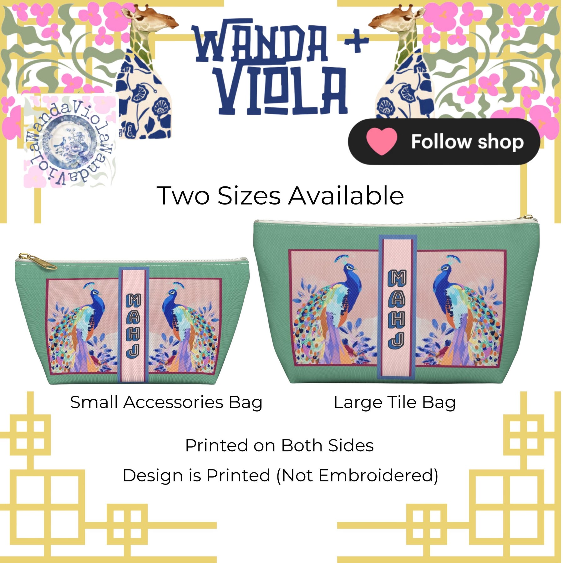 Mahjong Peacocks Tile Bag, view 8