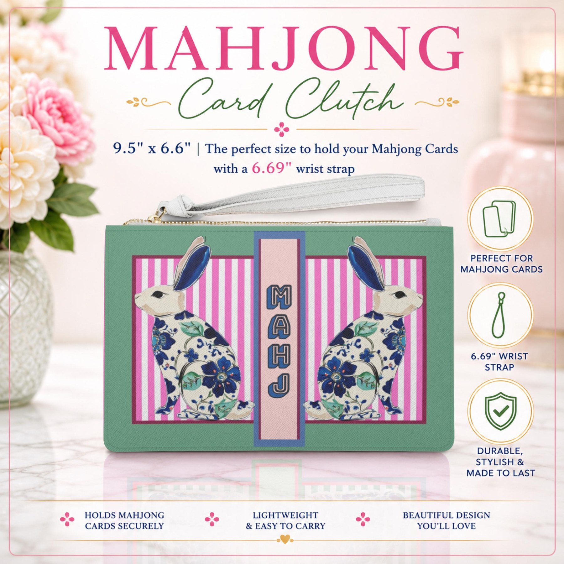 Mahjong Rabbit Card Clutch, view 6
