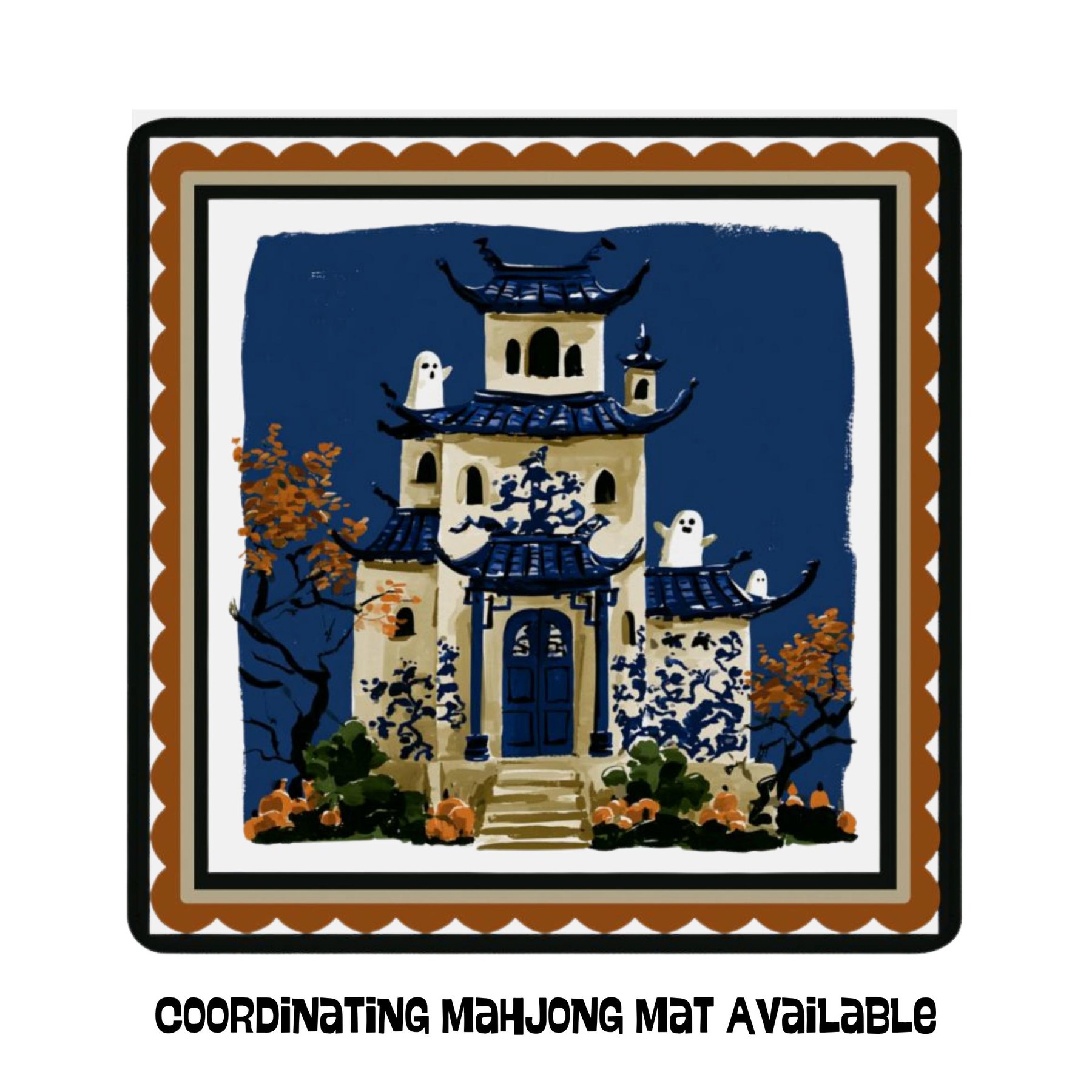 Mahjong Halloween Spiderwebs Tablecloth, view 7