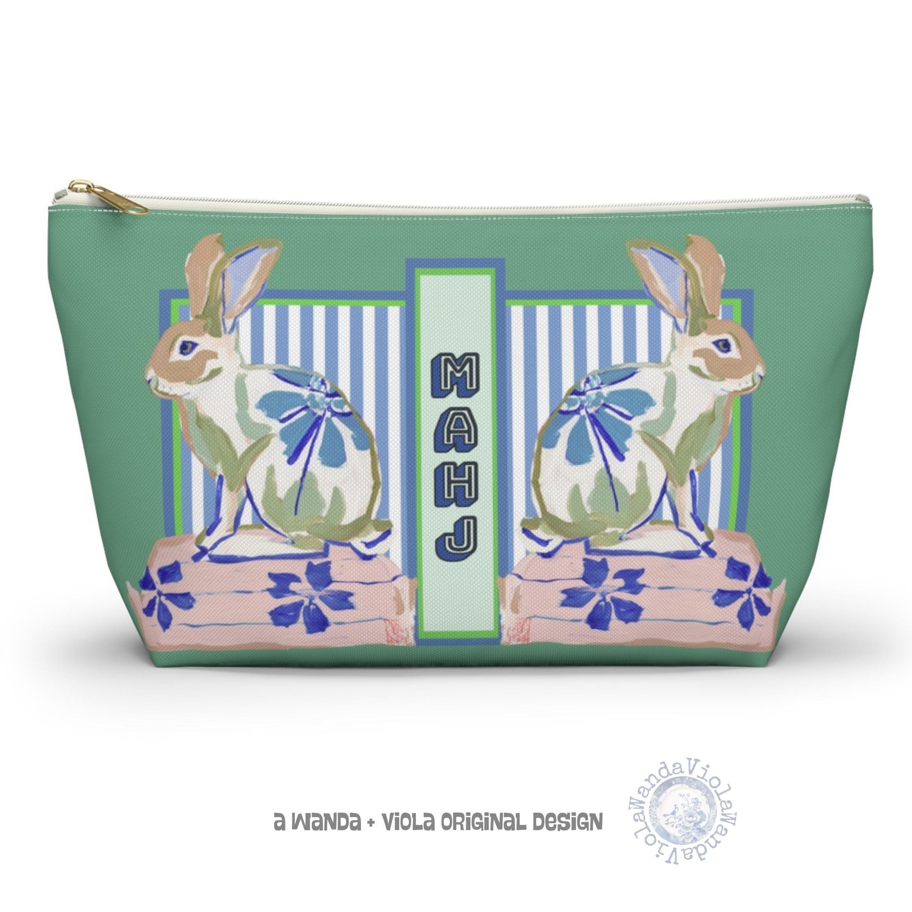 Mahjong Chinoiserie Painted Rabbit Tile Bag