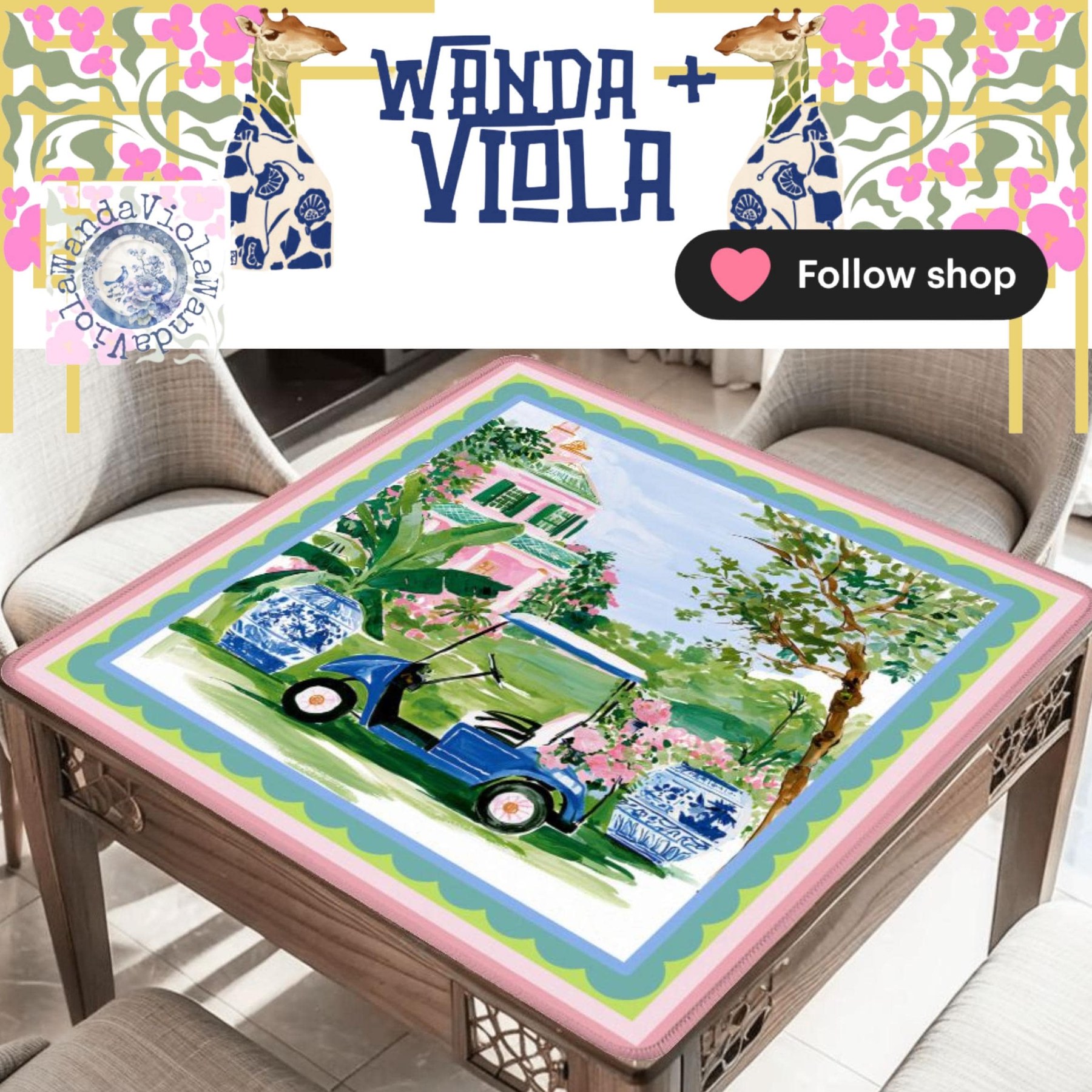 Mahjong Golf Cart Game Mat, view 4