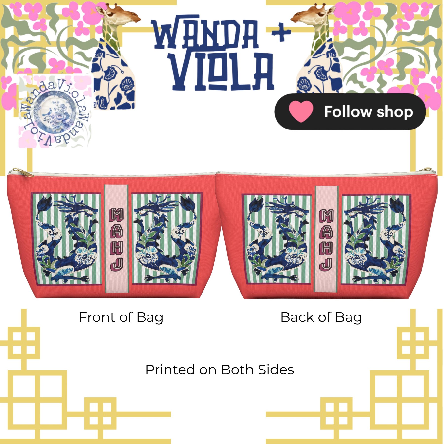 Mahjong Dragon Tile Bag, view 3