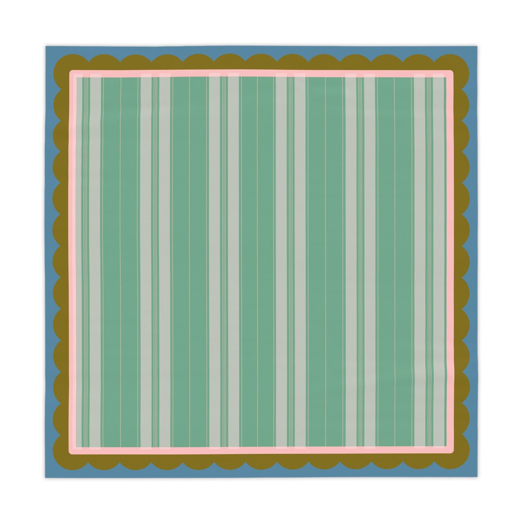 Mahjong Green Stripe La Fete Tablecloth