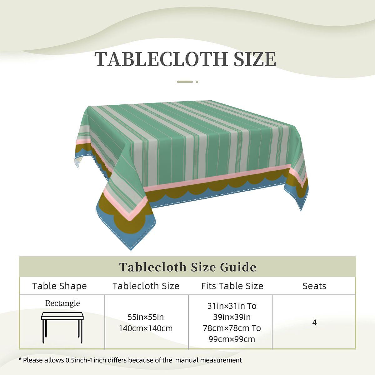 Mahjong Green Stripe La Fete Tablecloth, view 4